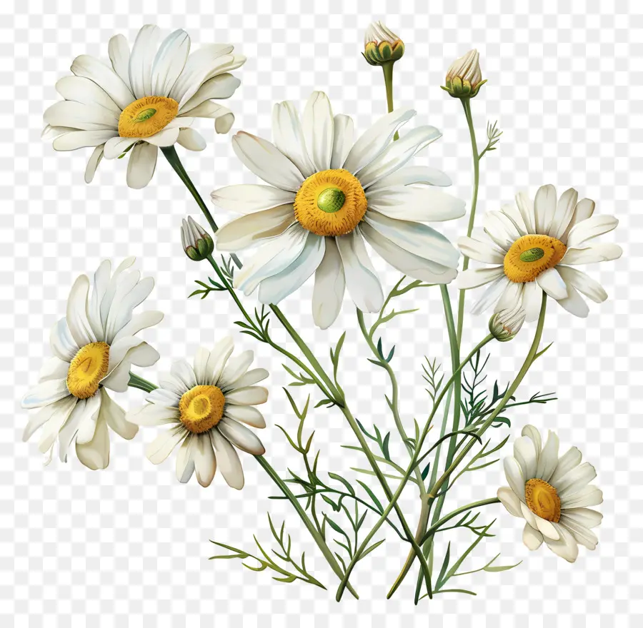 Fleurs Anciennes，Marguerites PNG