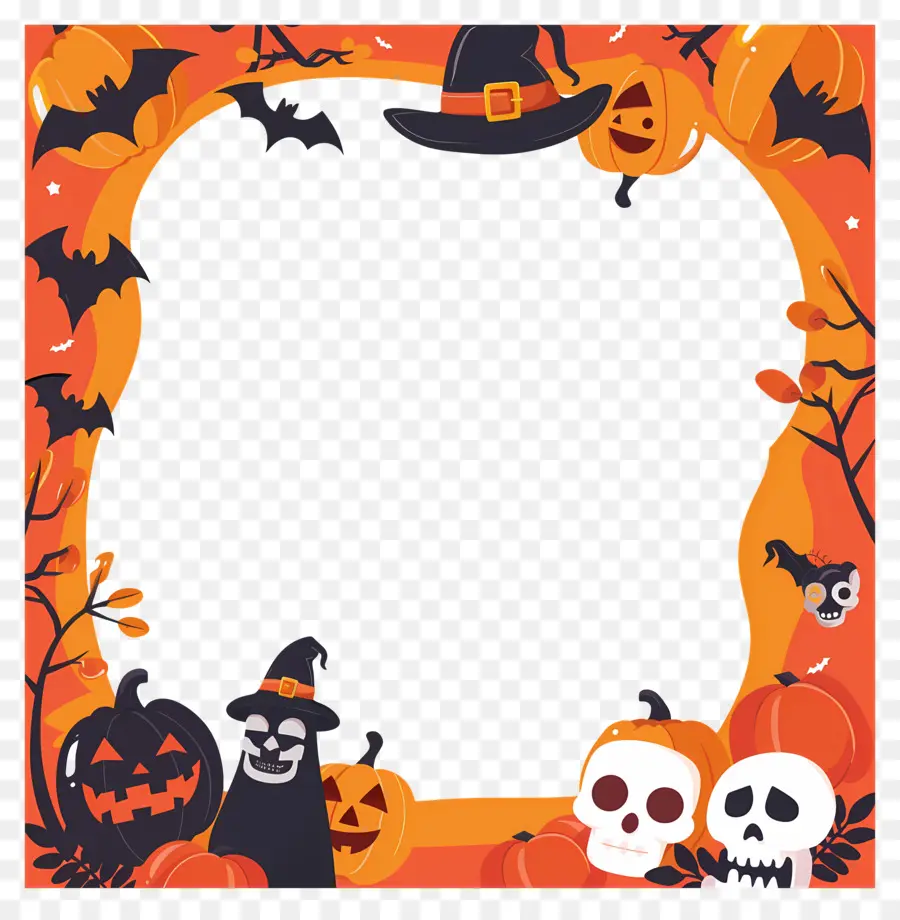 Cadre D'halloween，Citrouille PNG