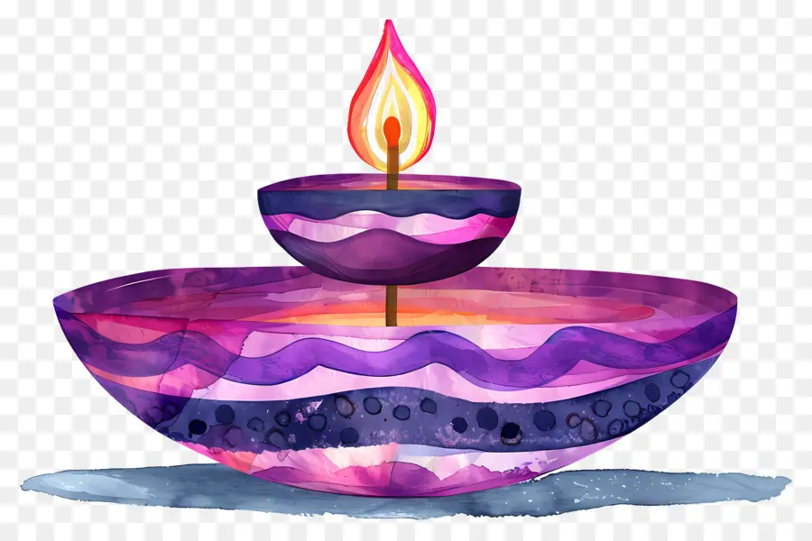 Diwali Diya，Grande Lampe à Huile Avec Petite Lampe PNG