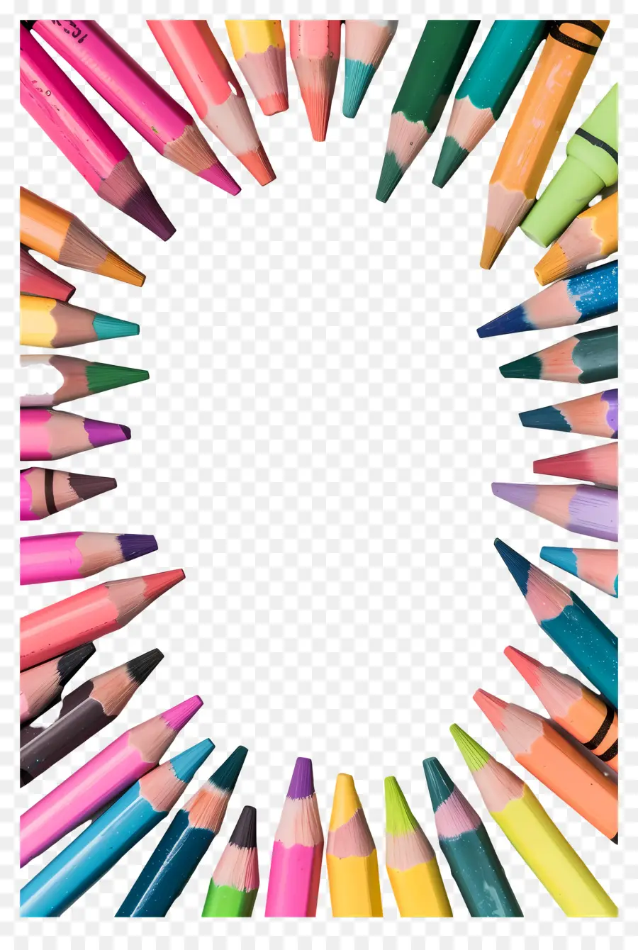 Cadre De Crayons De Couleur，Cadre à Crayons PNG