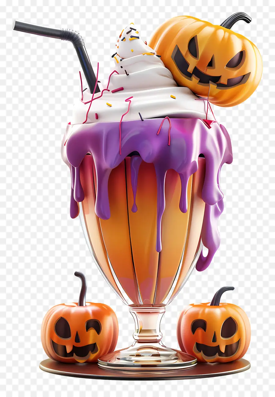 Milk Shake D'halloween，Citrouille PNG