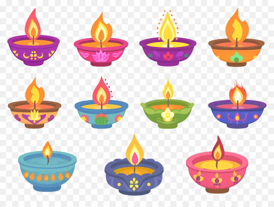 Bougie De Diwali，Diya Pastel PNG