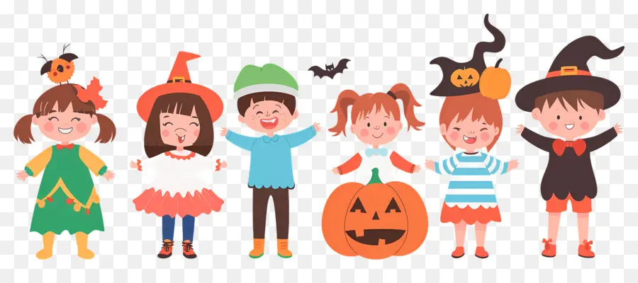 Enfants D'halloween，Enfants En Costumes D'halloween PNG