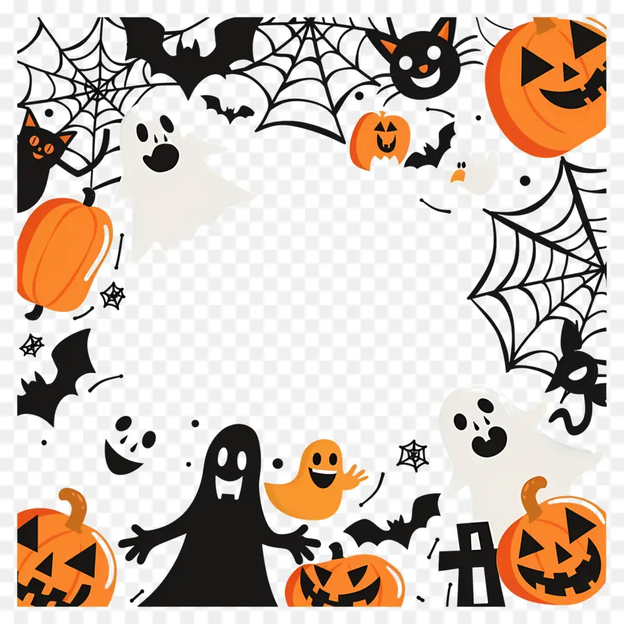 Cadre D'halloween，Citrouilles PNG