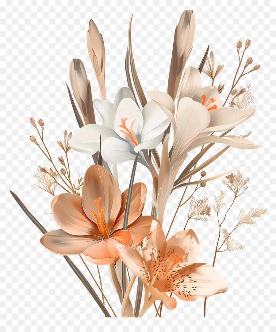 Fleurs Séchées，Fleurs Colorées PNG