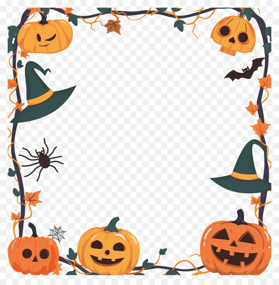 Cadre D'halloween，Citrouille PNG