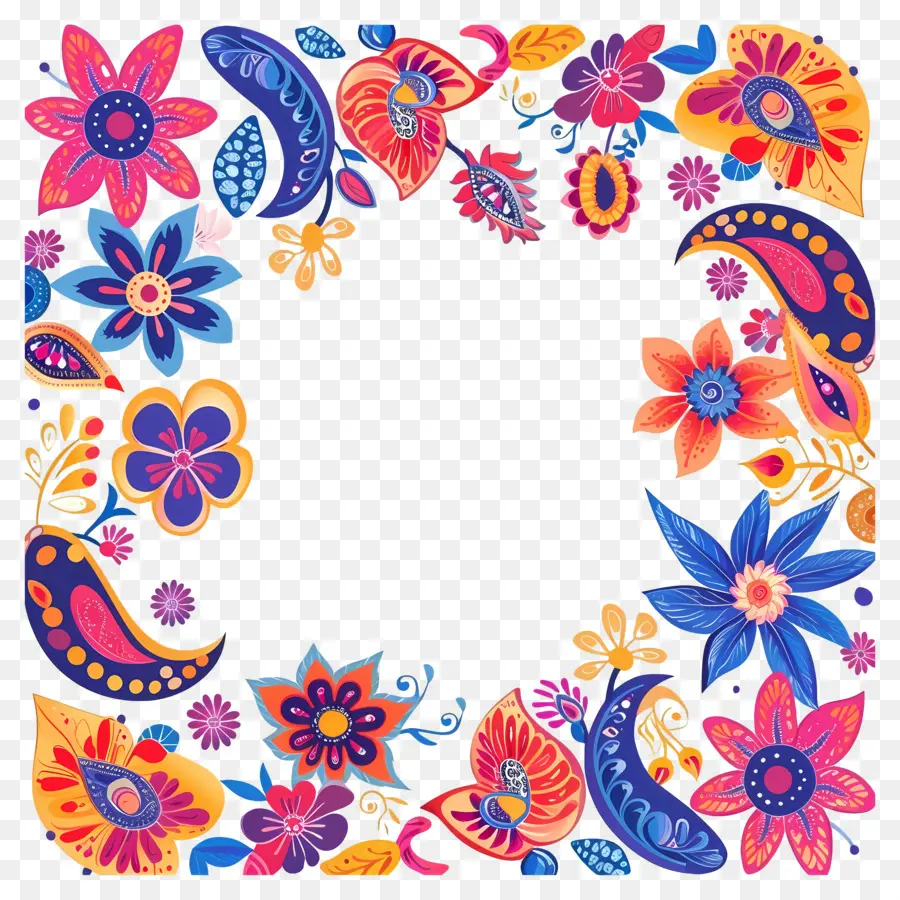 Cadre Floral，Cadre Floral Coloré PNG