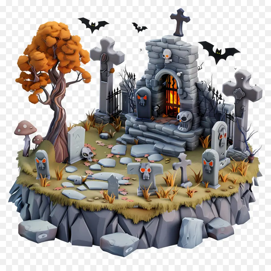 Cimetière D'halloween，Cimetière PNG