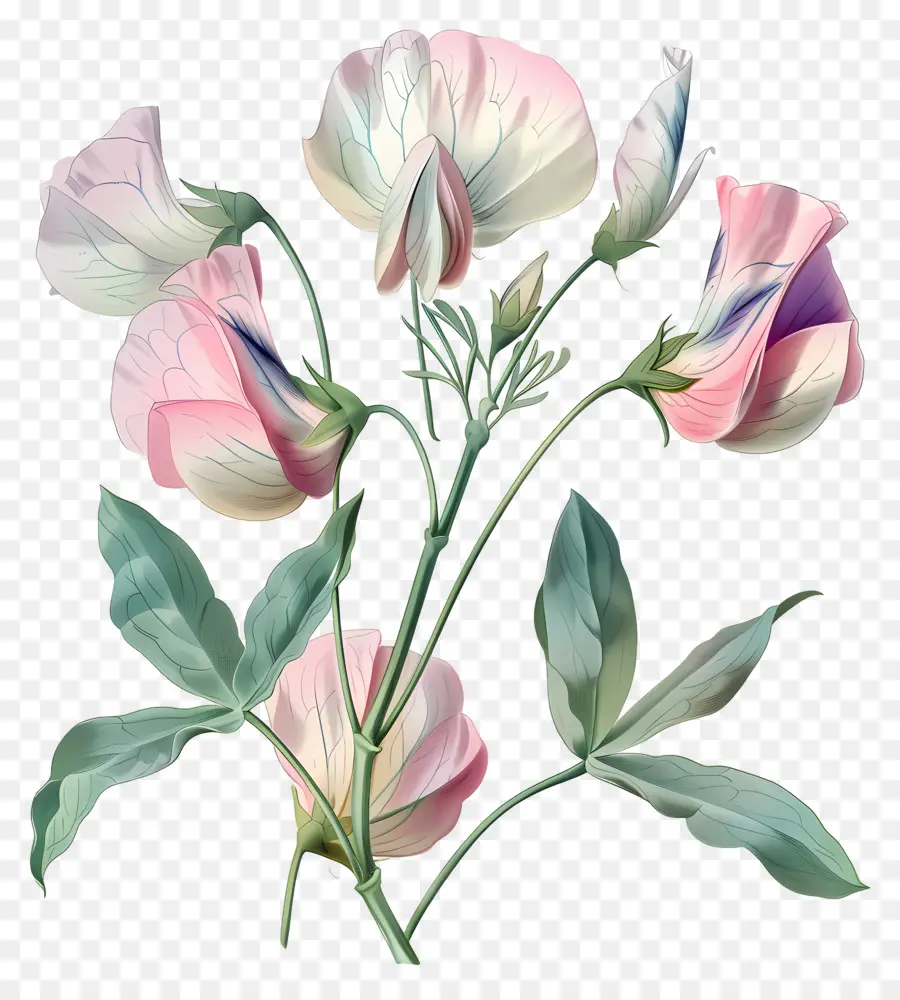 Fleurs Anciennes，Fleurs Pastel PNG