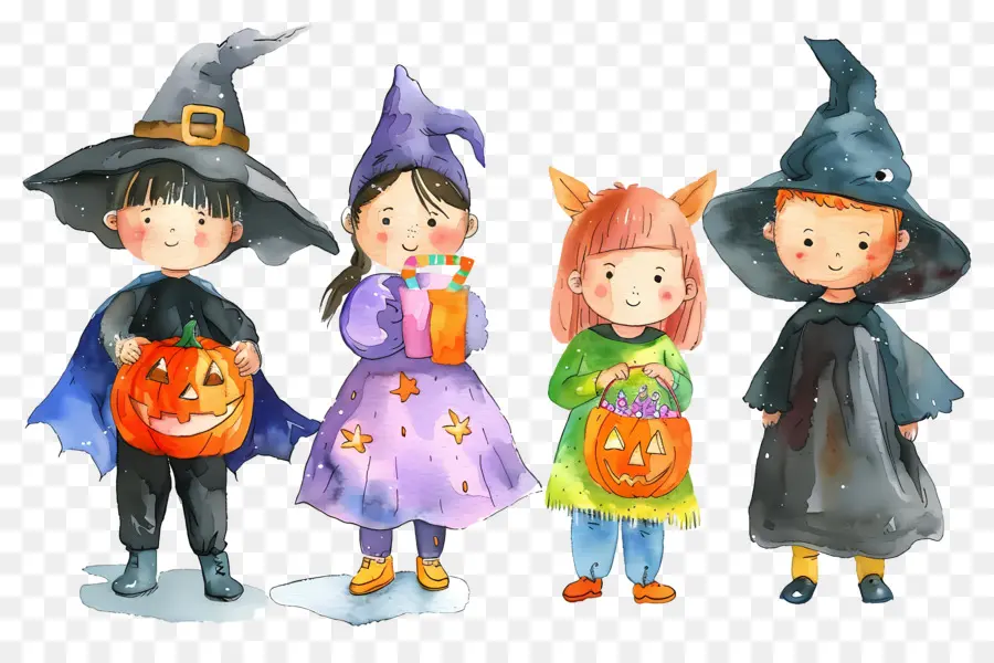 Enfants D'halloween，Enfants En Costumes D'halloween PNG