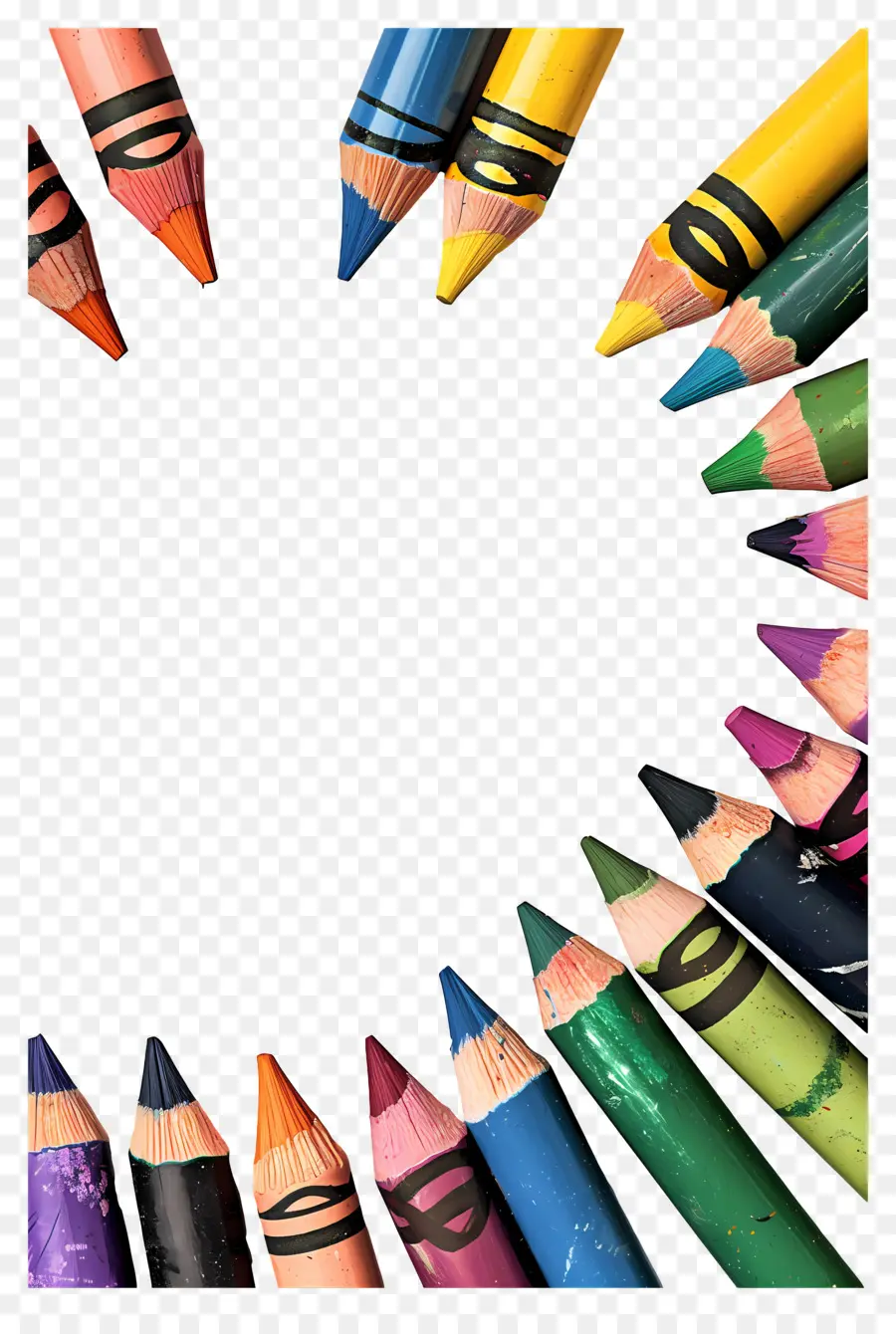 Cadre De Crayons De Couleur，Cadre à Crayons PNG