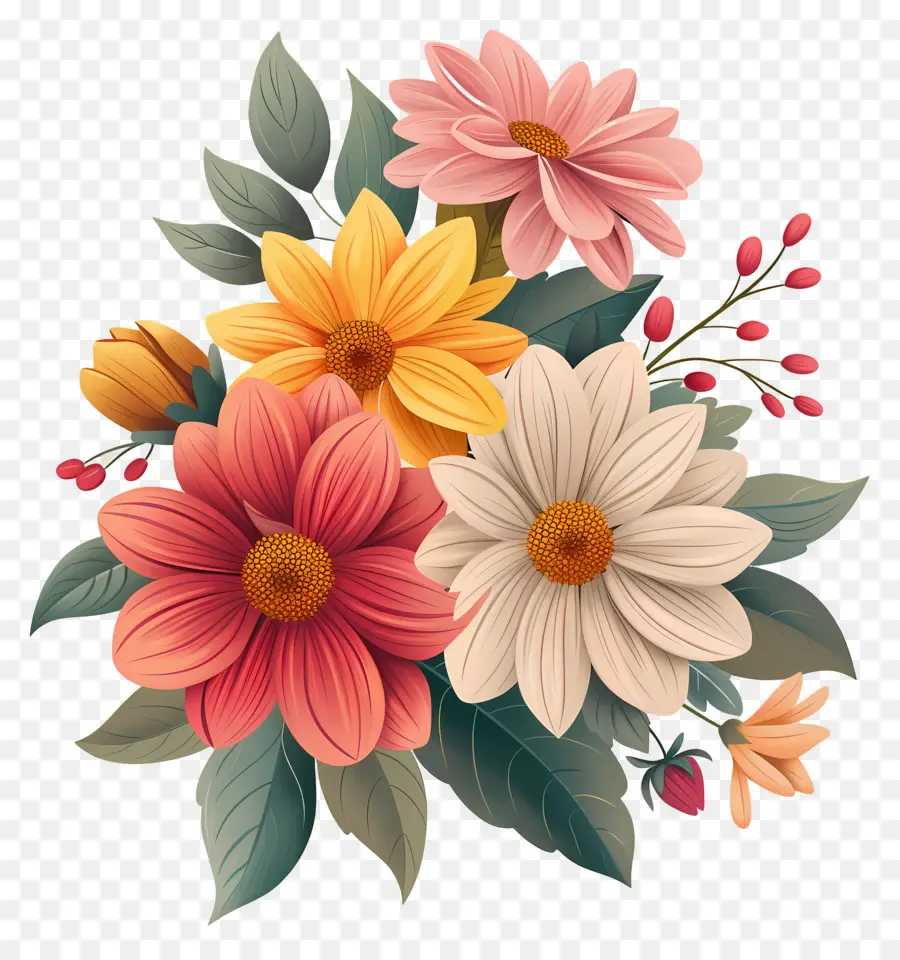 Fleur De Dahlia，Fleurs PNG