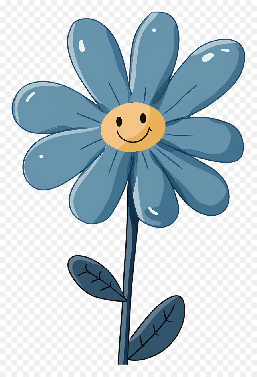 Fleur Emoji，Fleur Bleue Souriante PNG