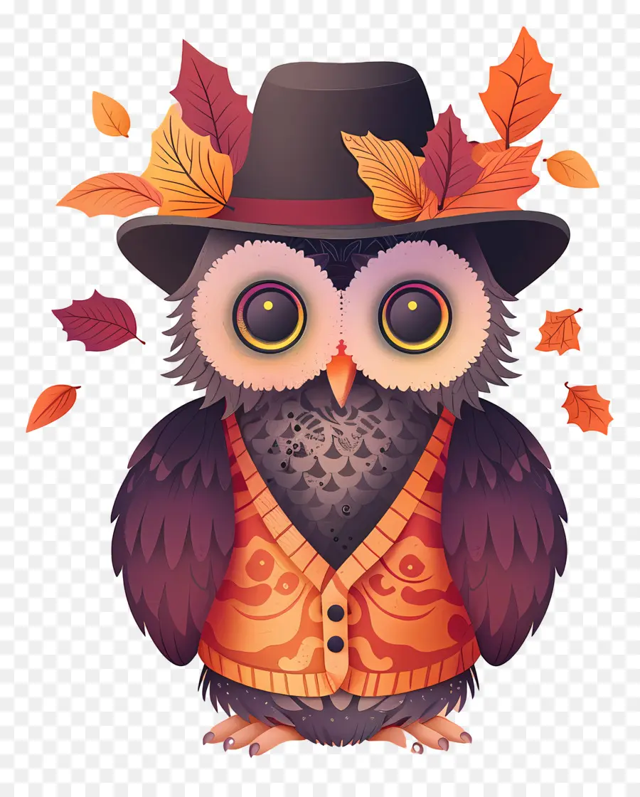 Chouette D'automne，Hibou Mignon PNG