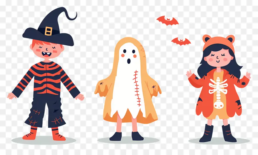 Enfants D'halloween，Enfants En Costumes D'halloween PNG