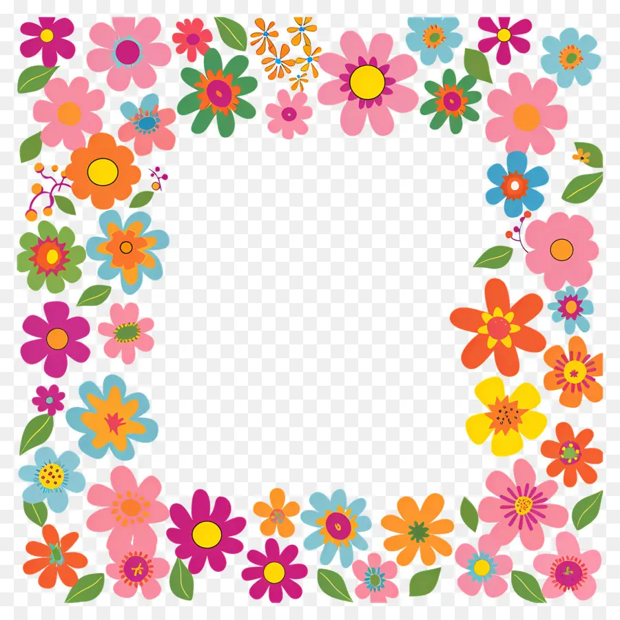 Cadre Floral，Cadre Floral Coloré PNG