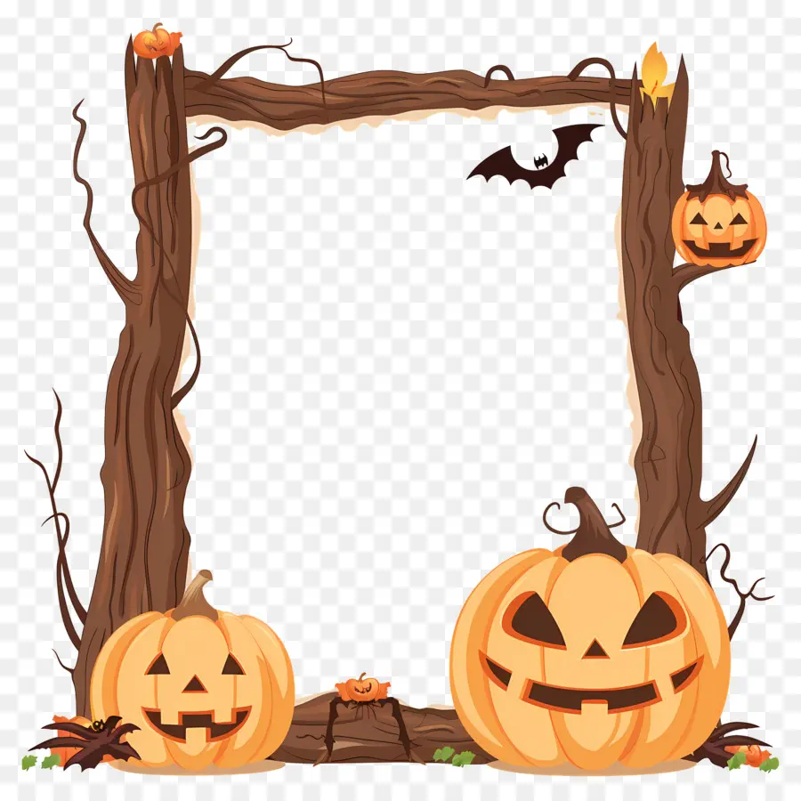 Cadre D'halloween，Citrouille PNG