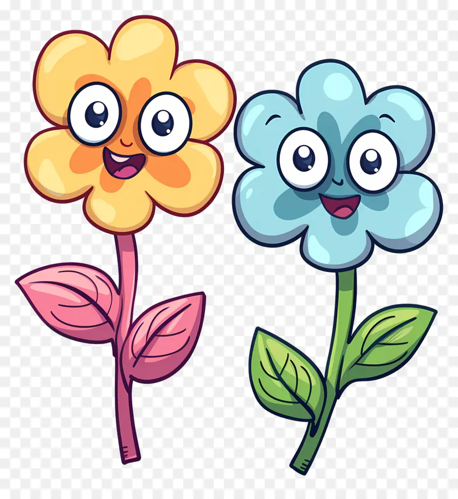 Fleur Emoji，Fleurs De Dessin Animé Joyeux PNG