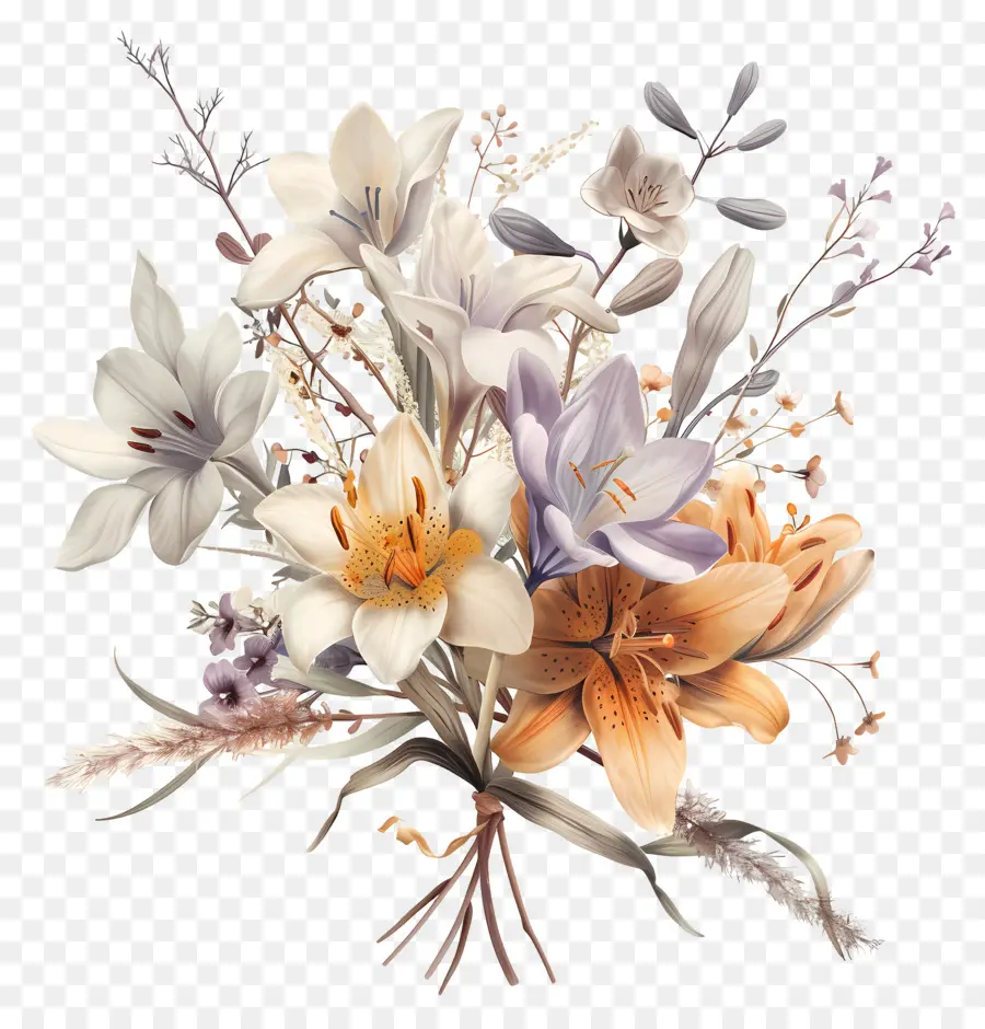 Fleurs Séchées，Fleurs Colorées PNG