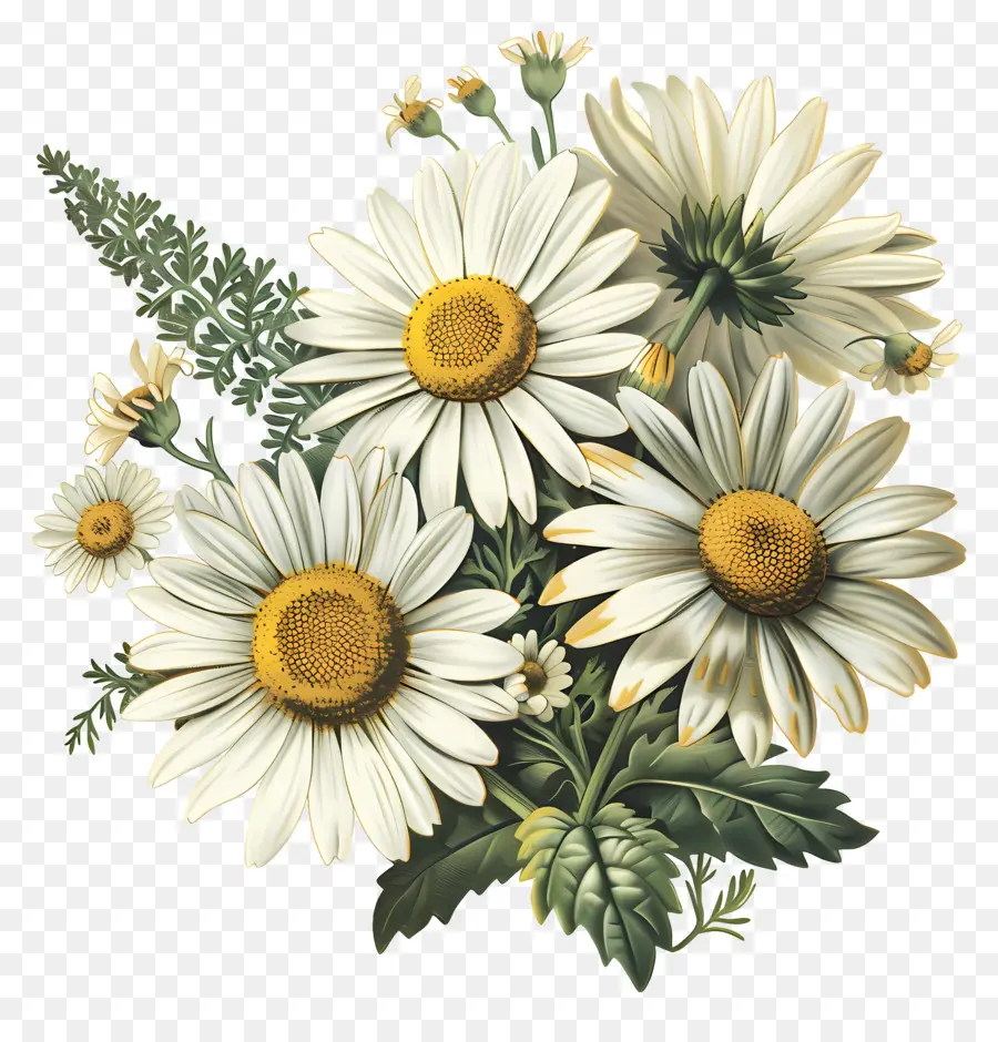 Fleurs Anciennes，Marguerites PNG