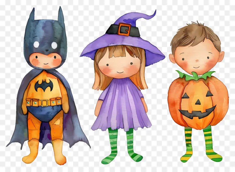 Enfants D'halloween，Enfants En Costumes D'halloween PNG