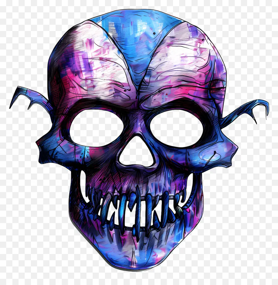 Masque D'halloween，Masque De Crâne Coloré PNG