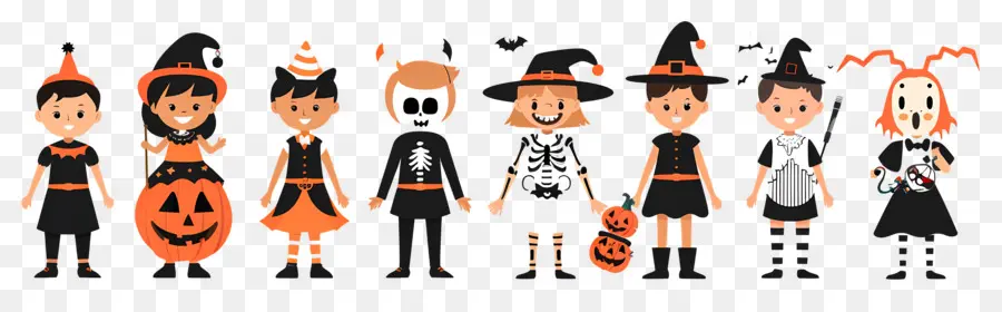 Enfants D'halloween，Enfants En Costumes D'halloween PNG