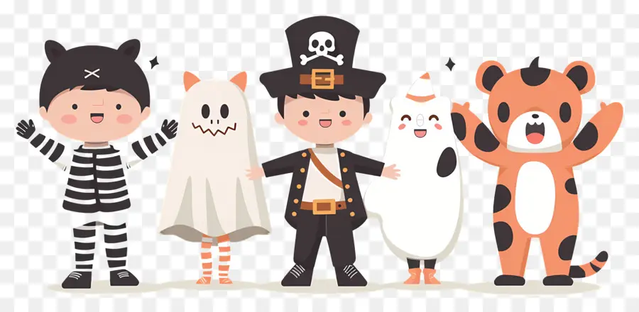 Enfants D'halloween，Enfants En Costumes D'halloween PNG