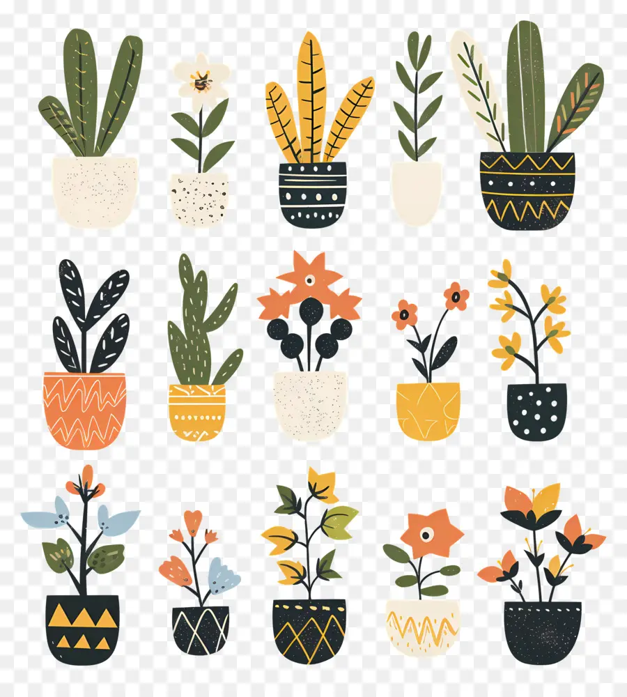 Fleurs En Pots，Plantes En Pot Jaunes PNG