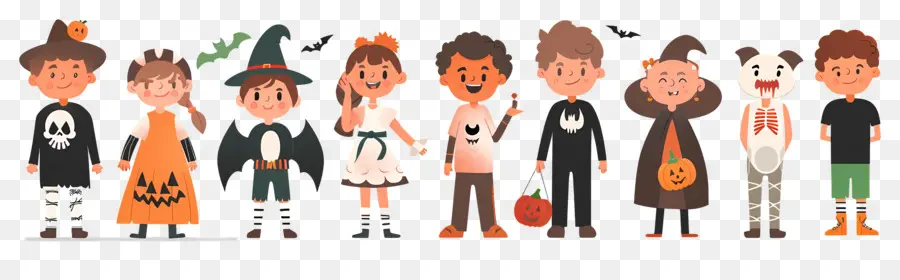 Enfants D'halloween，Enfants En Costumes D'halloween PNG