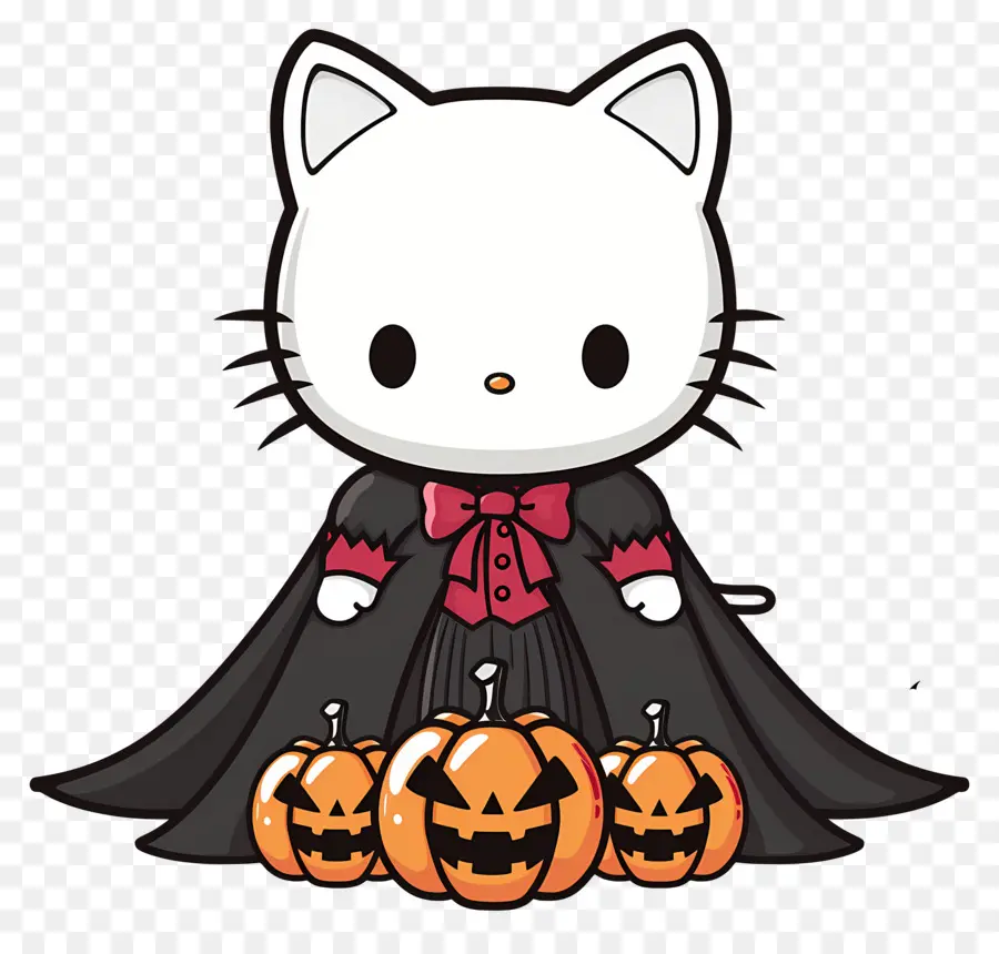 Bonjour Kitty Halloween，Chat Au Cap PNG