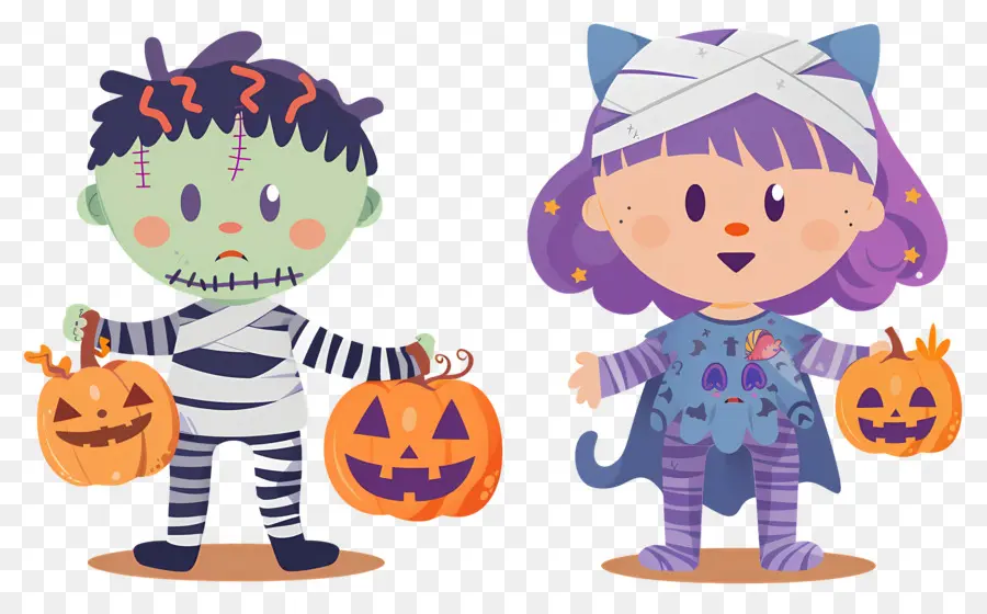 Enfants D'halloween，Personnages Mignons D'halloween PNG