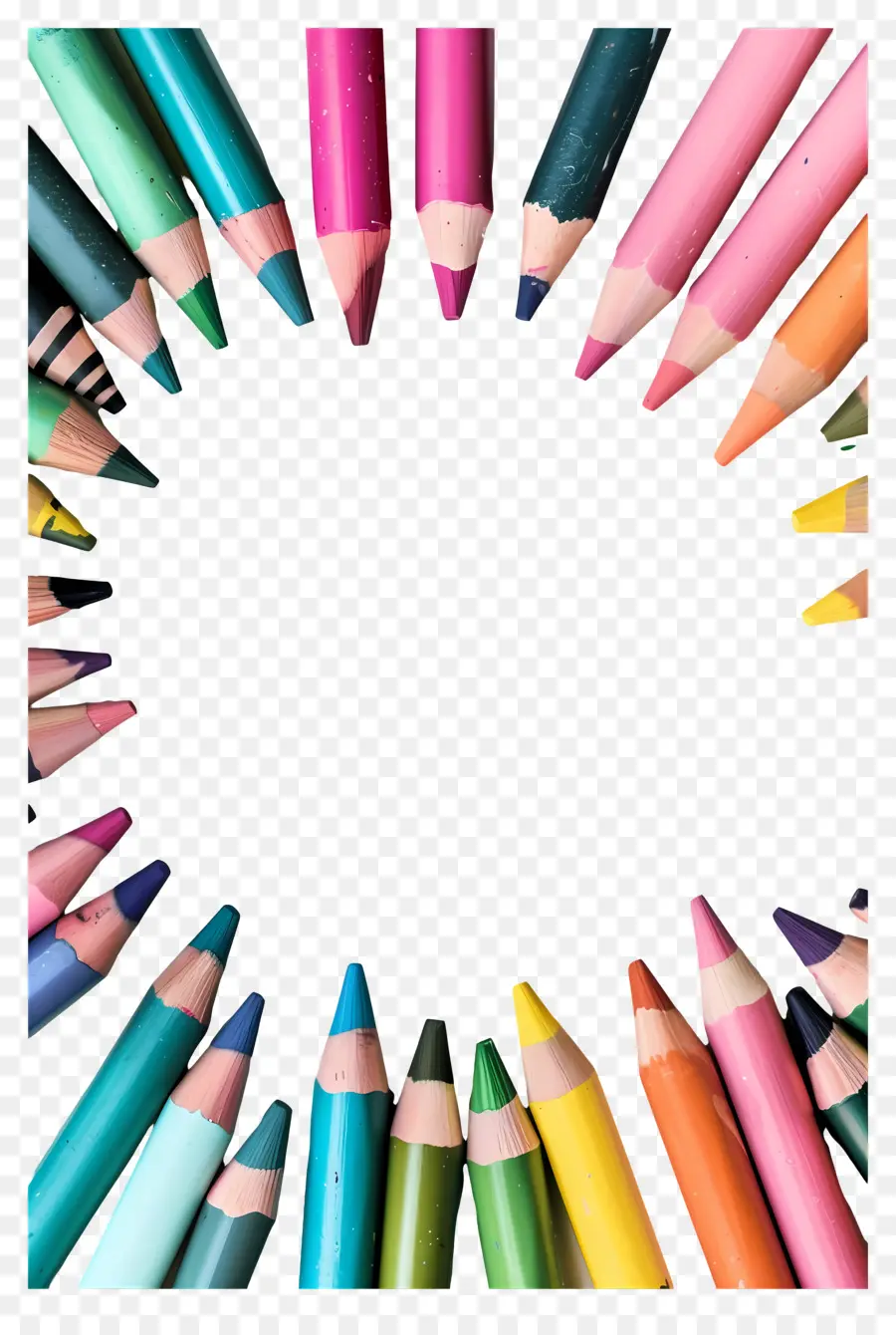 Cadre De Crayons De Couleur，Cadre à Crayons PNG