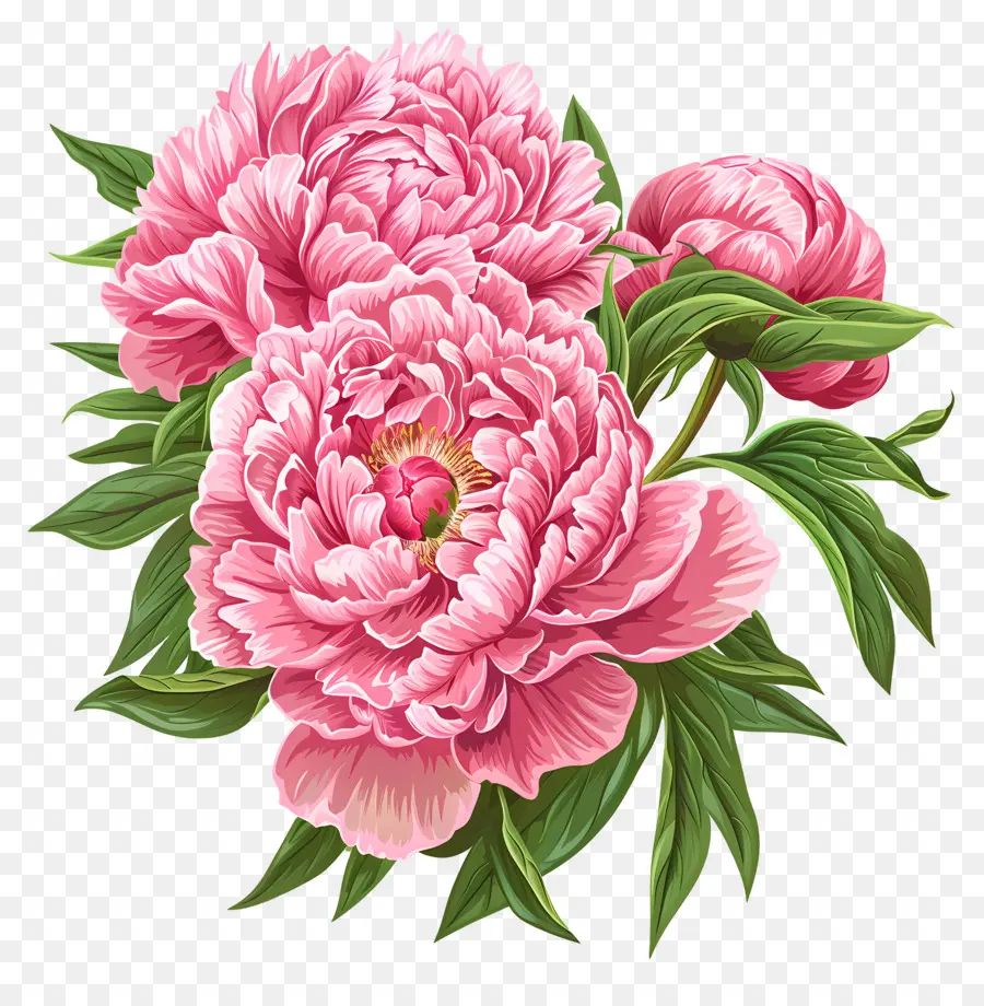 Fleurs De Pivoine，Fleurs Roses PNG