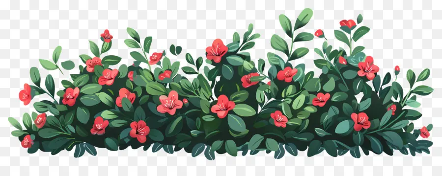 Buisson De Fleurs，Fleurs Rouges PNG