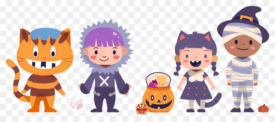 Enfants D'halloween，Personnages De Costumes D'halloween PNG