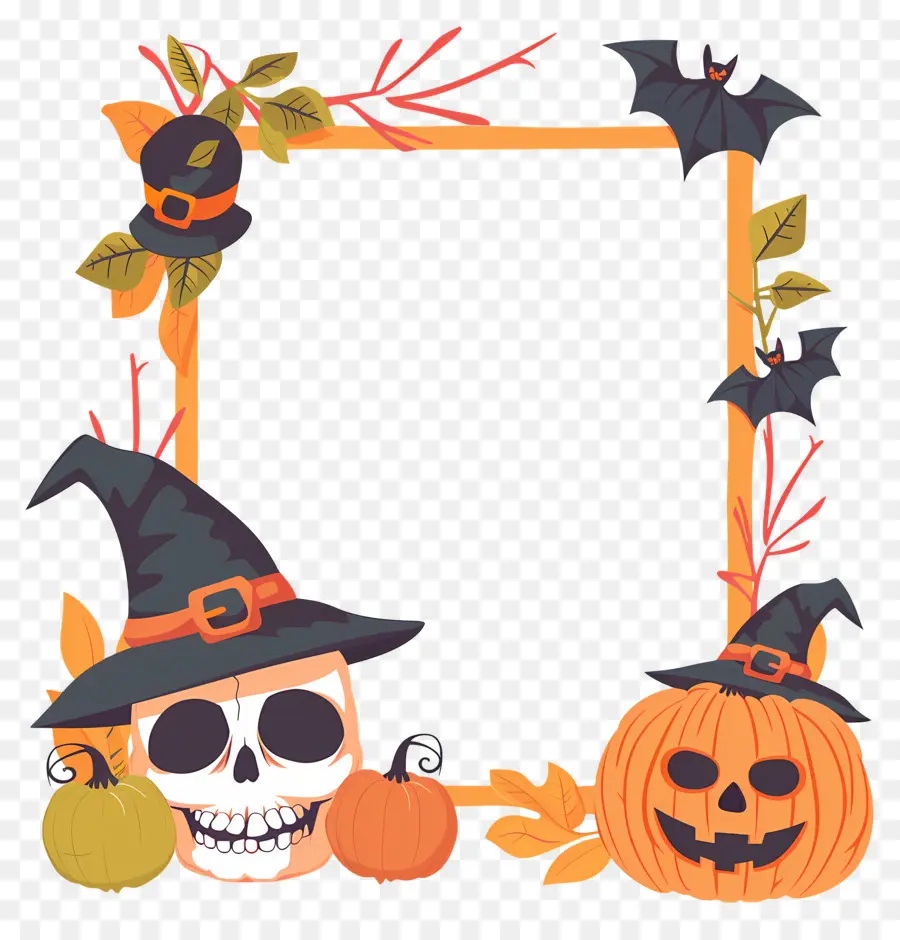 Cadre D'halloween，Citrouille PNG