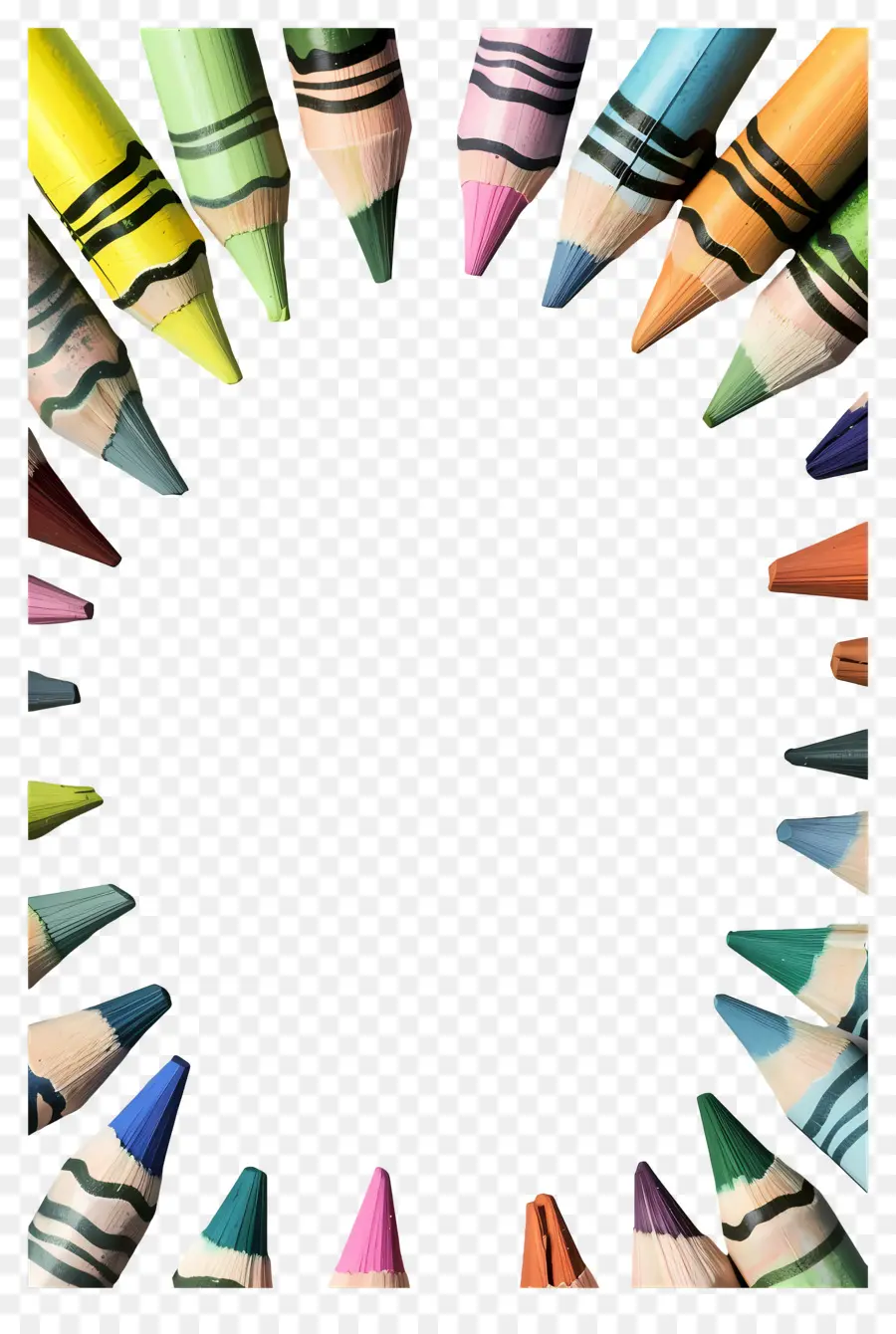 Cadre De Crayons De Couleur，Cadre à Crayons PNG