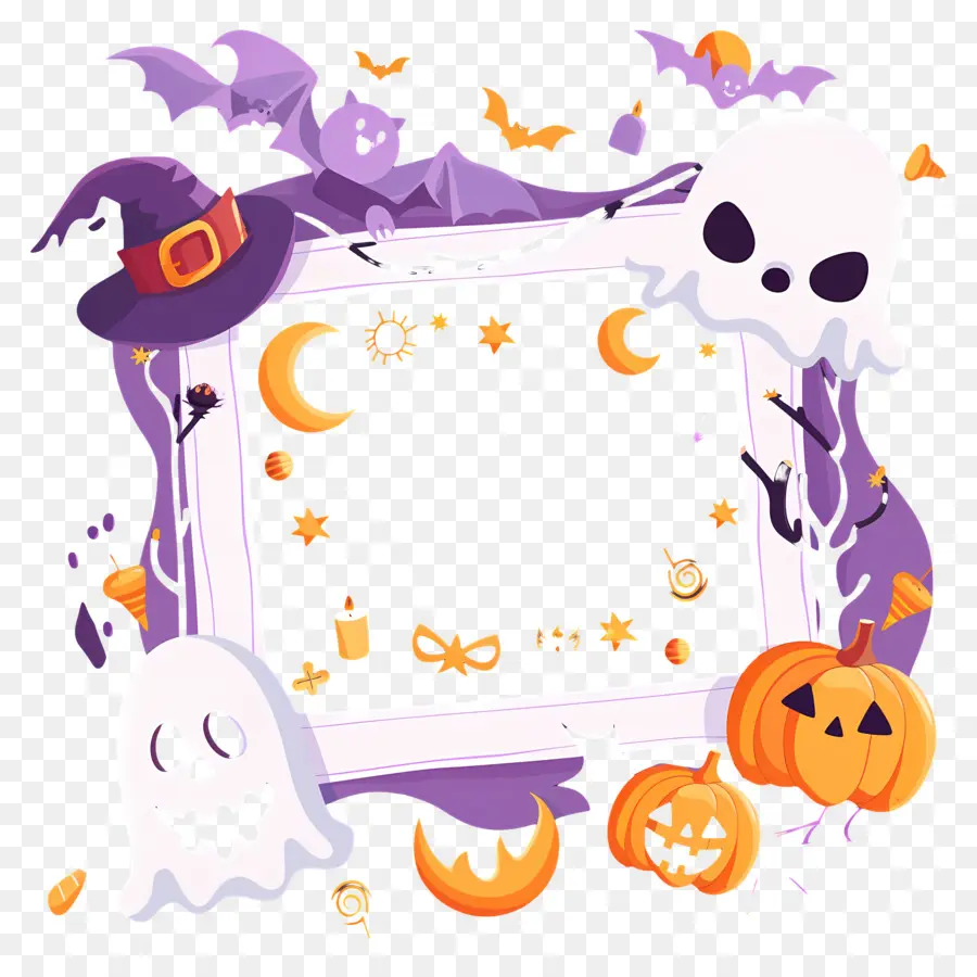 Cadre D'halloween，Citrouille PNG