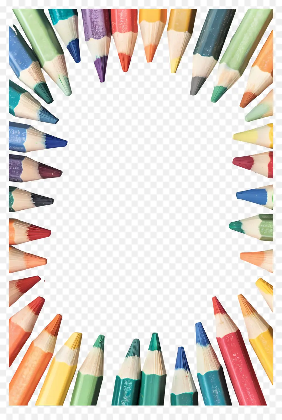 Cadre De Crayons De Couleur，Cadre à Crayons PNG