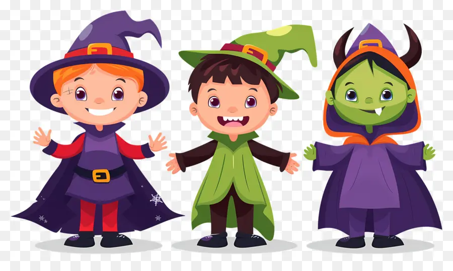 Enfants D'halloween，Enfants En Costumes D'halloween PNG