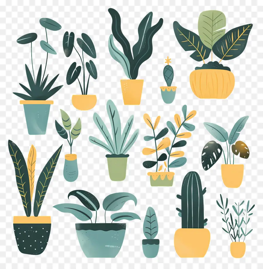 Fleurs En Pots，Plantes En Pot Jaunes PNG