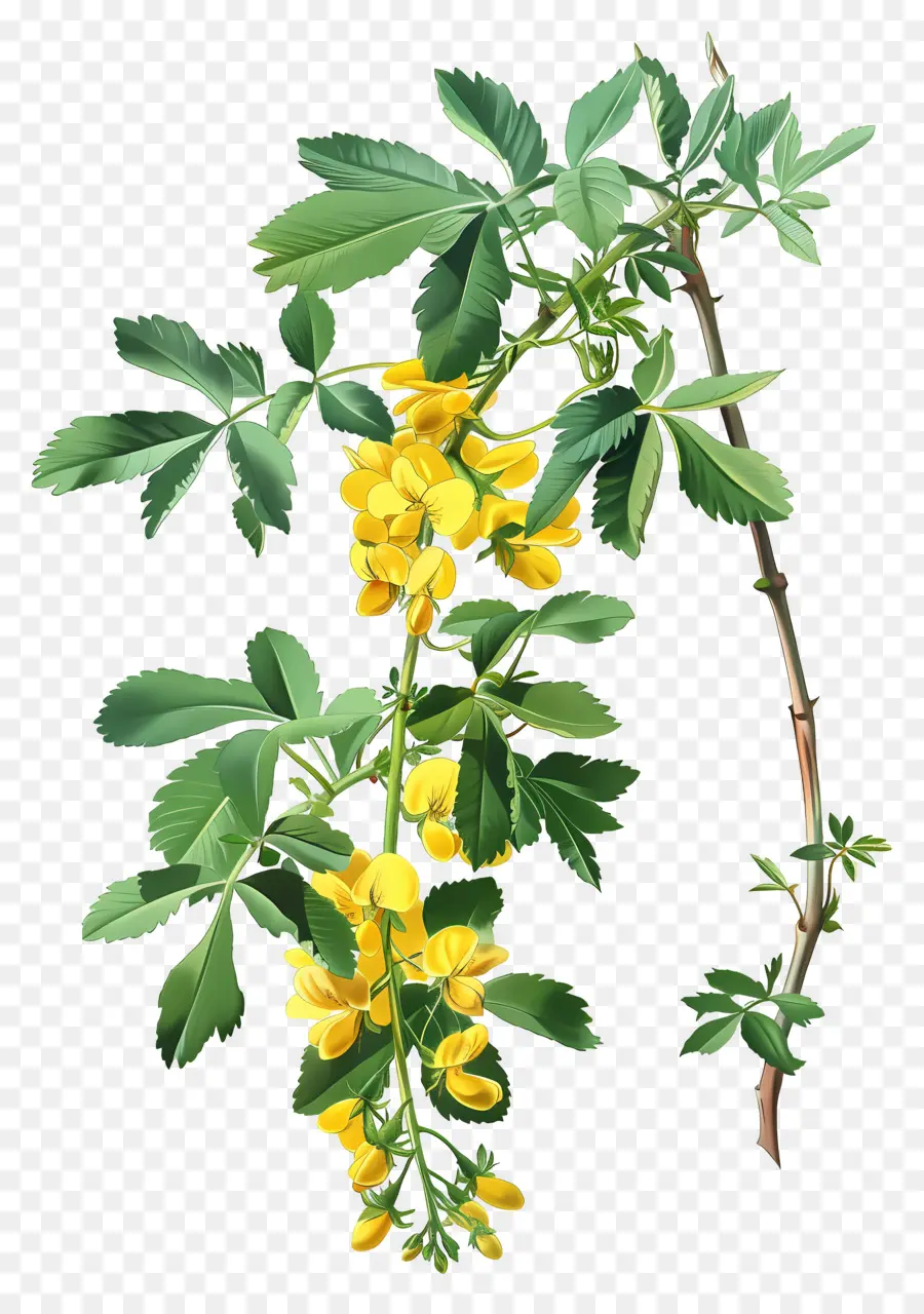 Pois De Sibérie，Fleurs Jaunes PNG