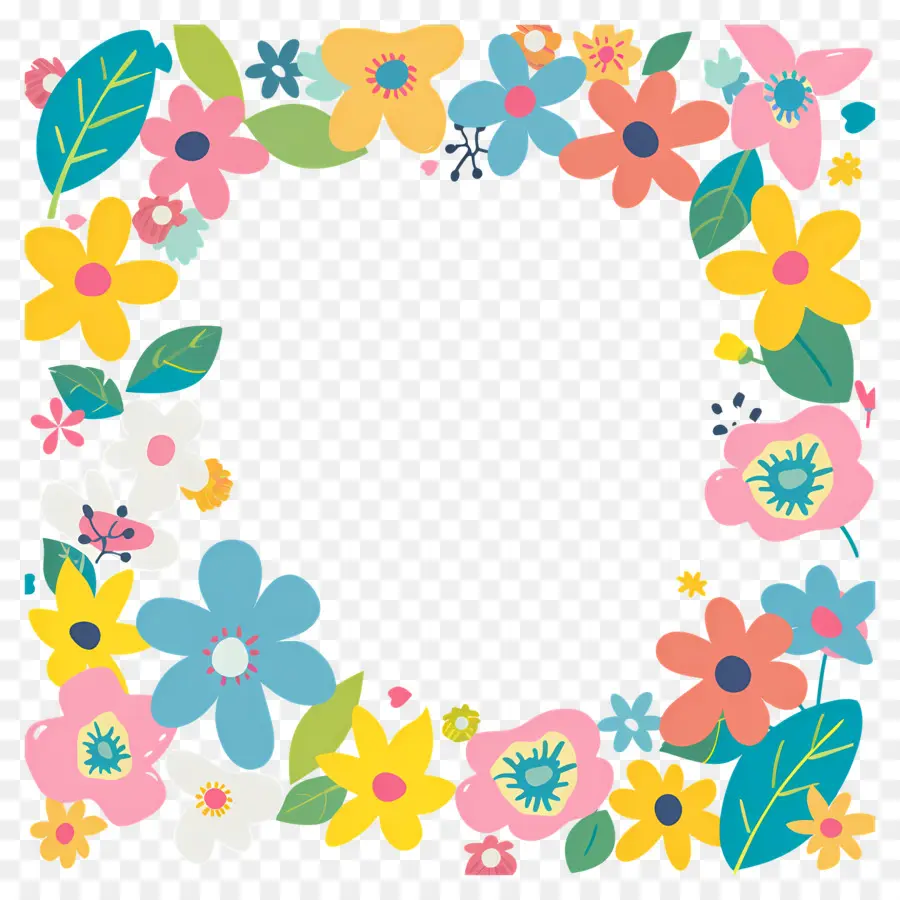 Cadre Floral，Cadre Floral Coloré PNG