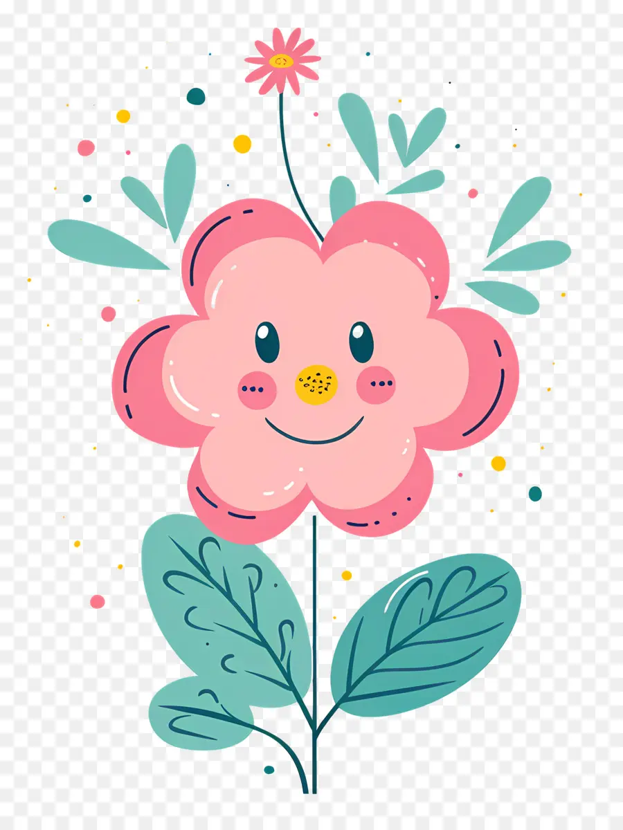 Fleur Emoji，Fleur Rose Heureuse PNG