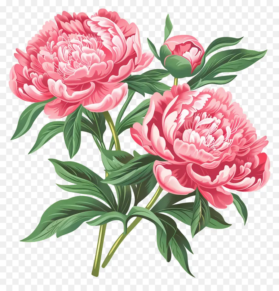 Fleurs De Pivoine，Fleurs Roses PNG