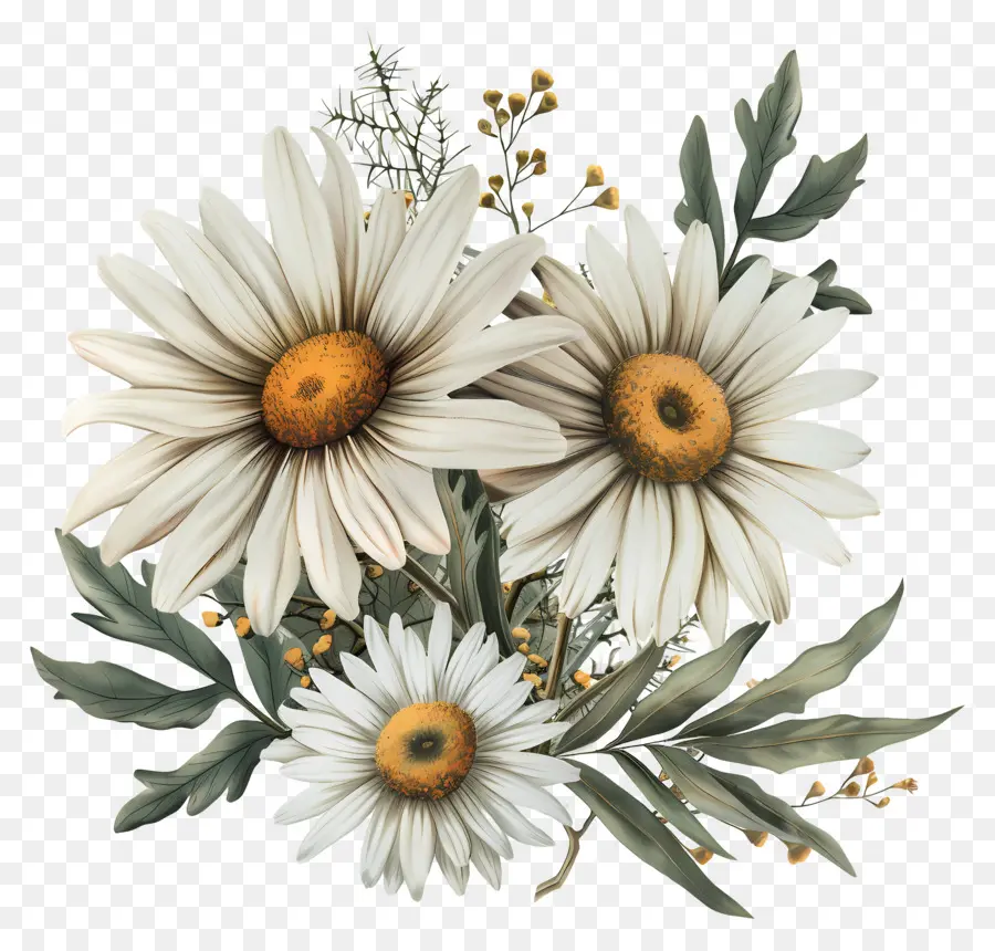 Fleurs Anciennes，Marguerites PNG