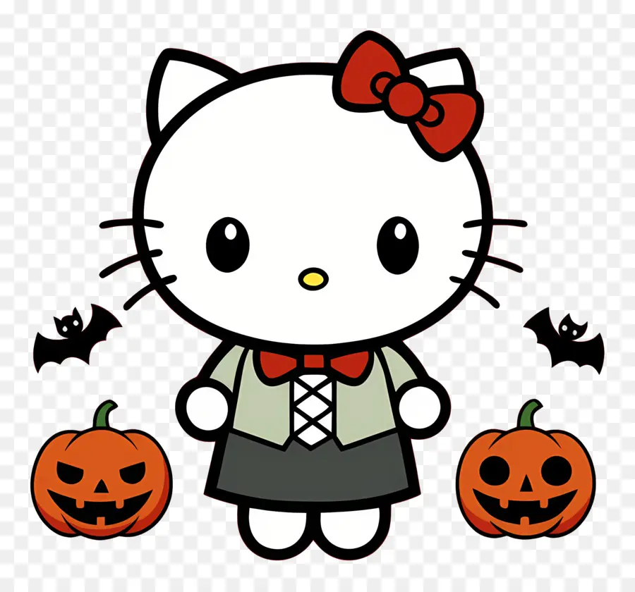 Bonjour Kitty Halloween，Chat En Costume PNG