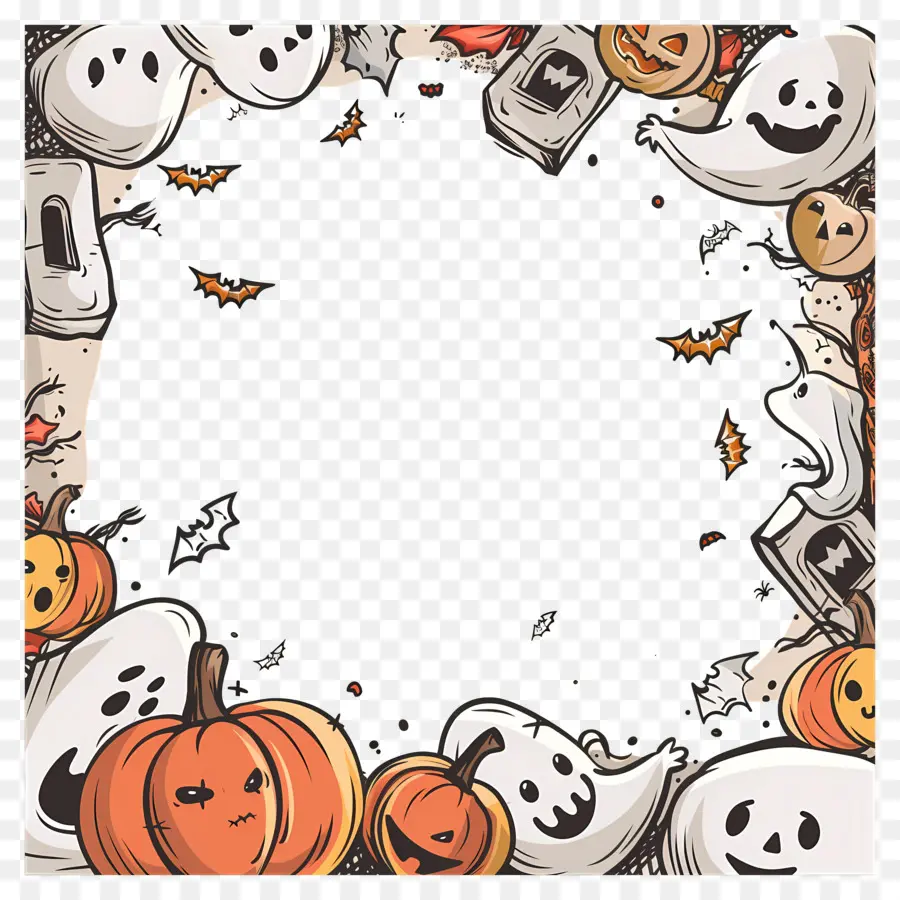 Cadre D'halloween，Citrouilles PNG