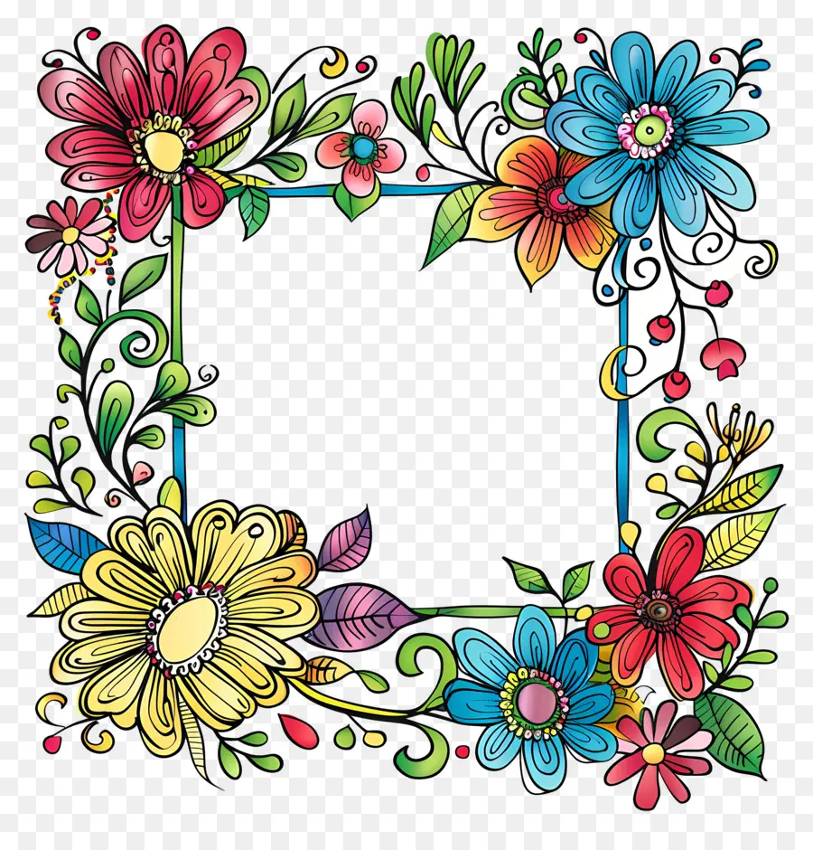 Cadre Floral，Fleurs PNG